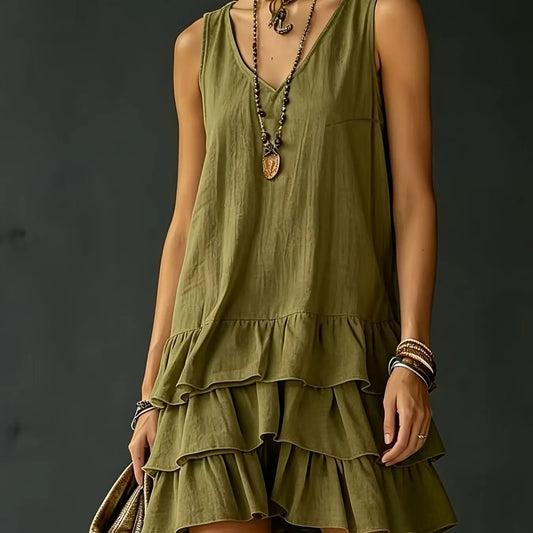 Serena | Tiered Ruffle Sleeveless Dress