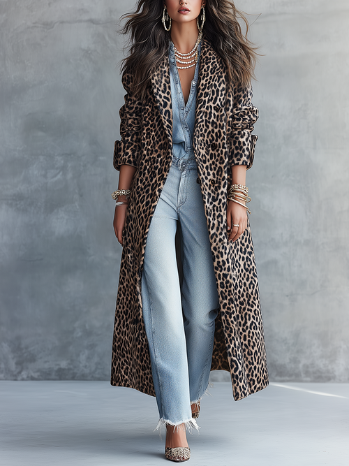 Bohemian Brown Leopard Print Coat