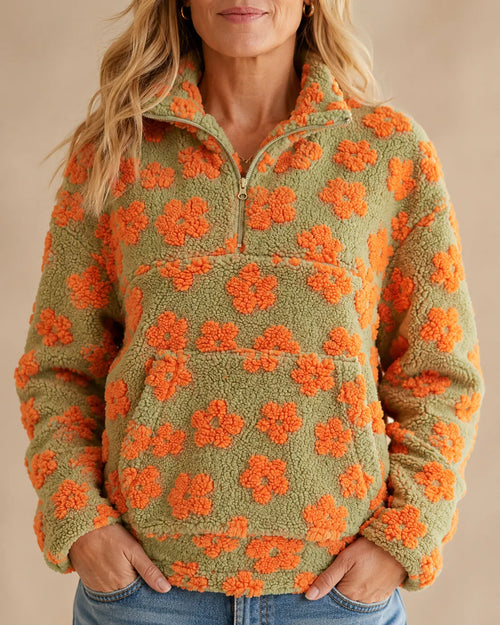 Sienna | Floral Teddy Fleece Pullover