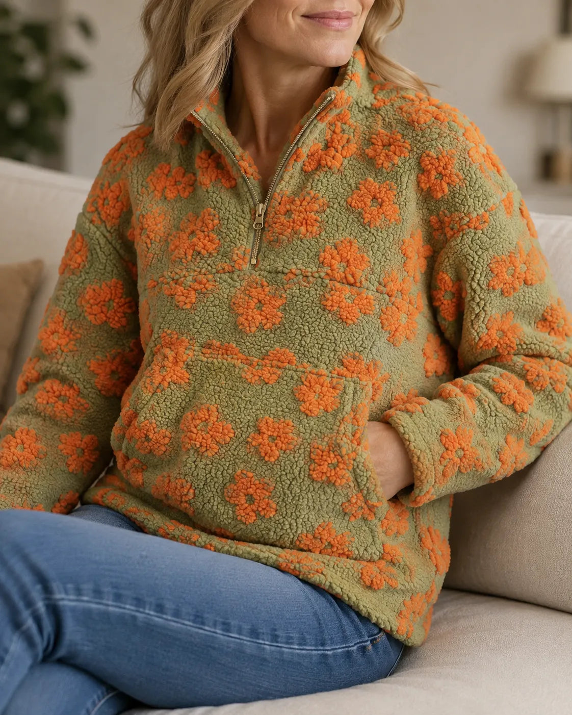 Sienna | Floral Teddy Fleece Pullover