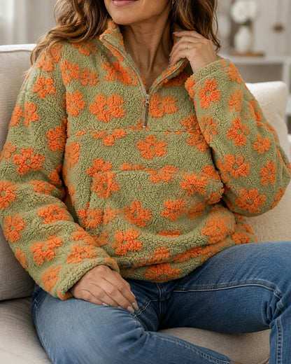 Sienna | Floral Teddy Fleece Pullover