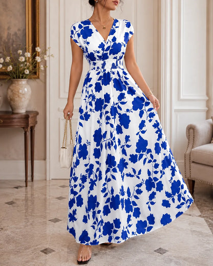 Camille | Smocked Waist Floral Maxi Dress