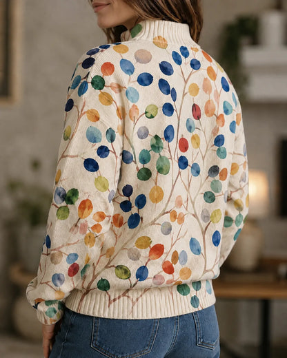Celeste | Watercolor Bloom Zip Cardigan