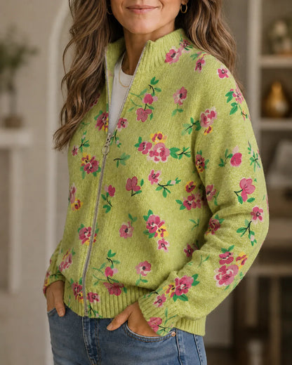 Rosalie | Garden Floral Zip Cardigan