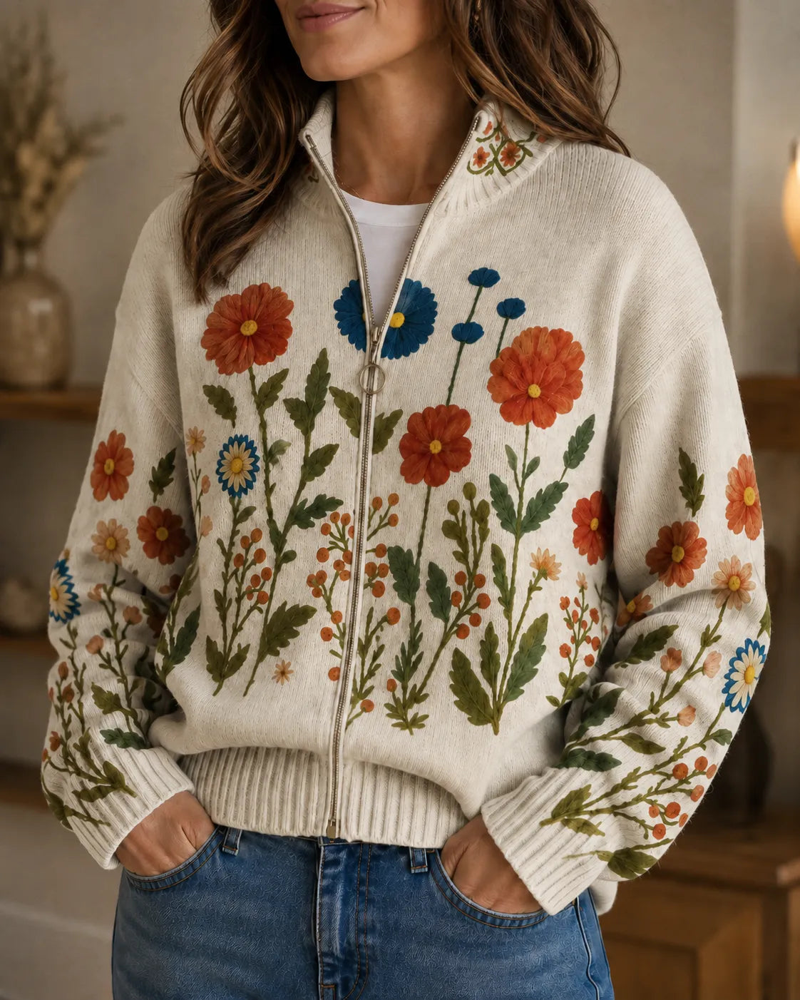 Meadow | Wildflower Full-Zip Cardigan