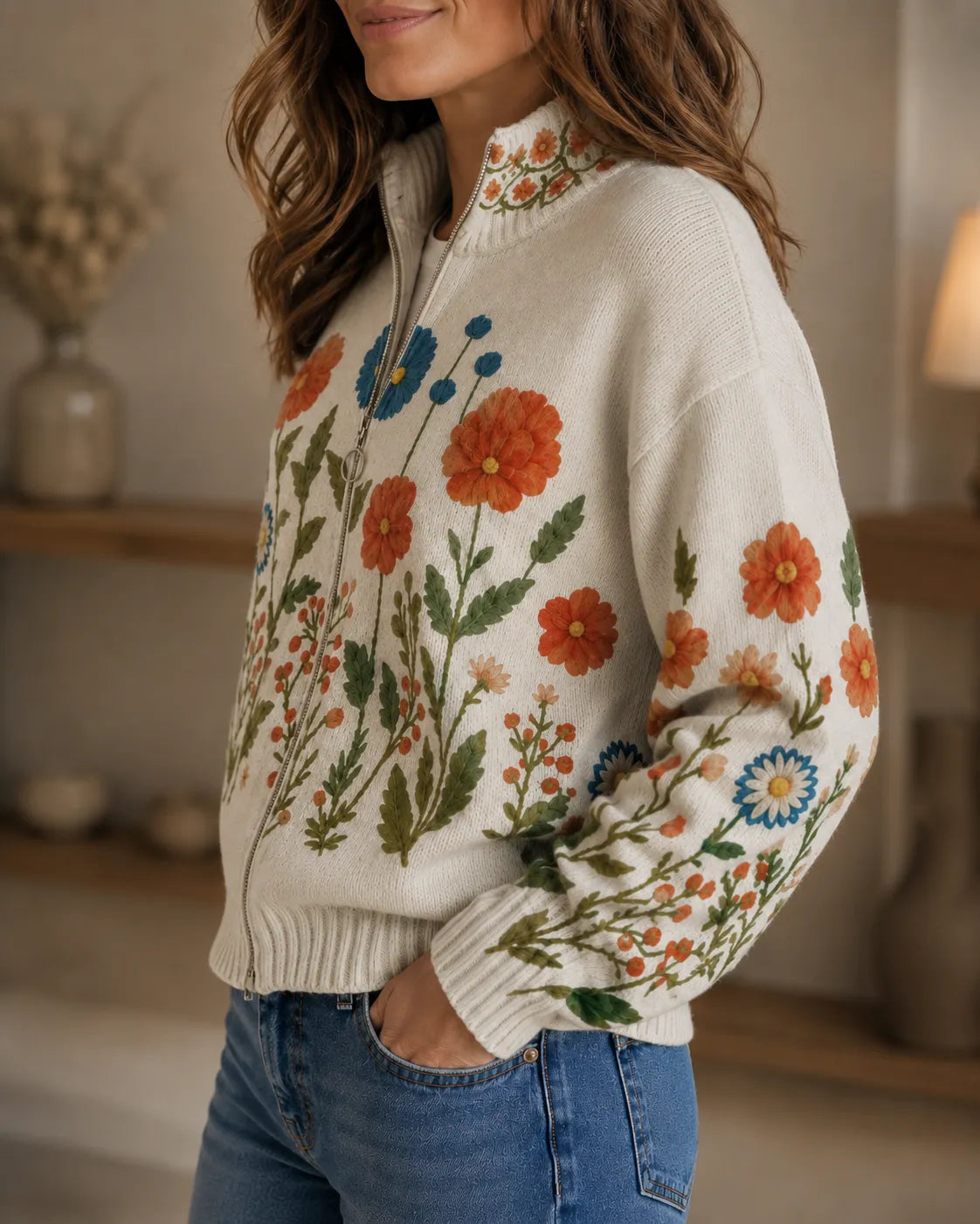 Meadow | Wildflower Full-Zip Cardigan