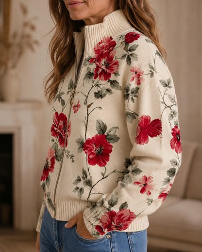 Camille | Rose Garden Zip Cardigan