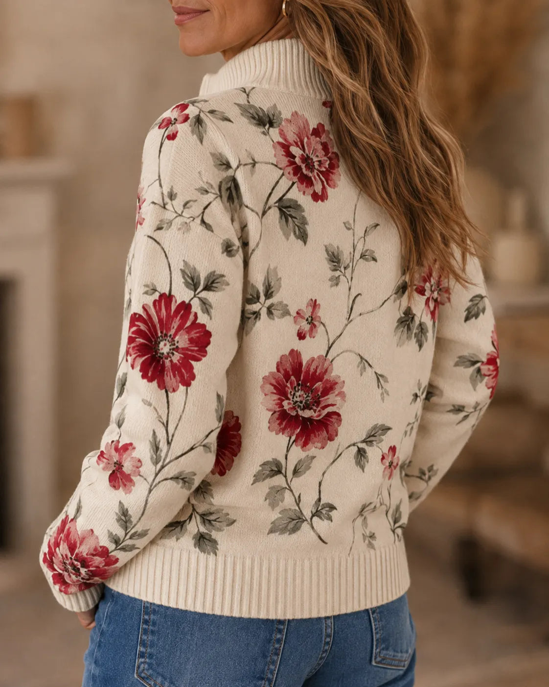 Camille | Rose Garden Zip Cardigan