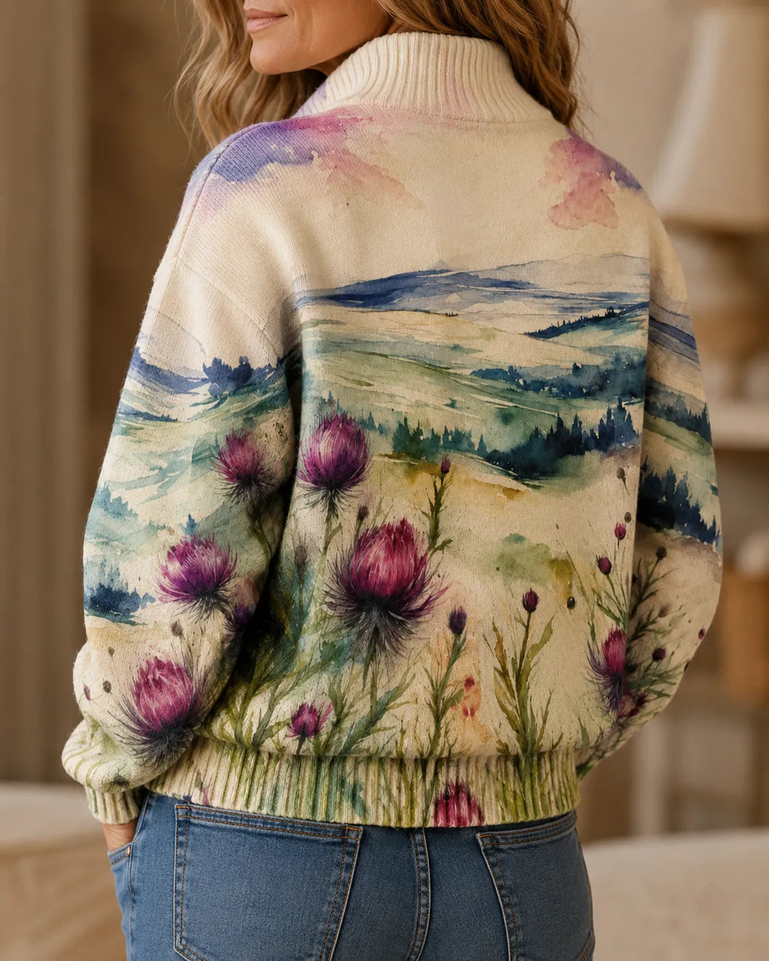 Heather | Thistle Meadow Zip Cardigan