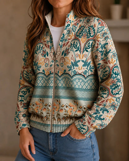 Adeline | Heritage Botanical Zip Cardigan