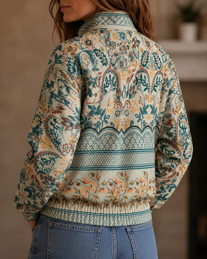 Adeline | Heritage Botanical Zip Cardigan