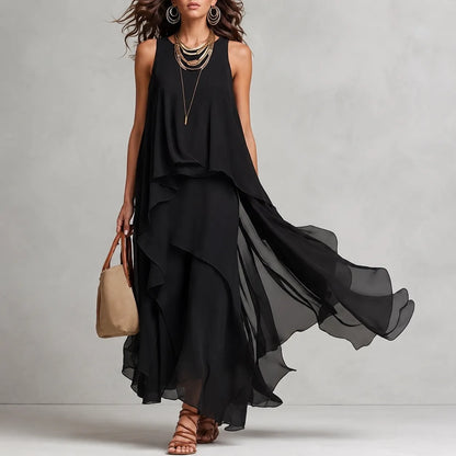 Serena | Layered Chiffon Maxi Dress