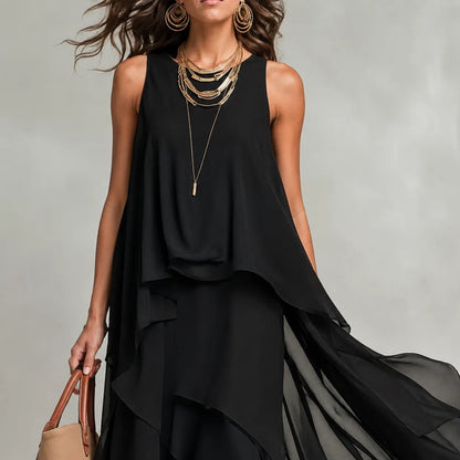 Serena | Layered Chiffon Maxi Dress
