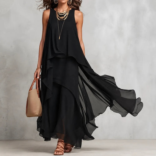 Serena | Layered Chiffon Maxi Dress