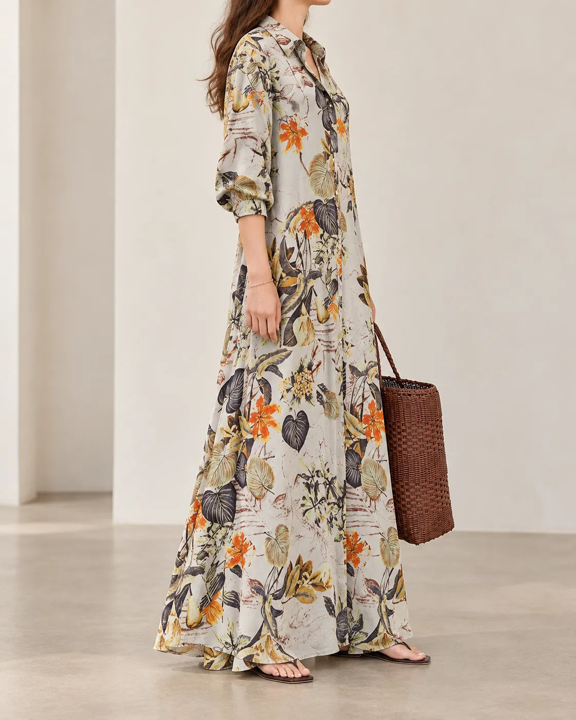 Elowen Floral Button-Front Maxi Dress