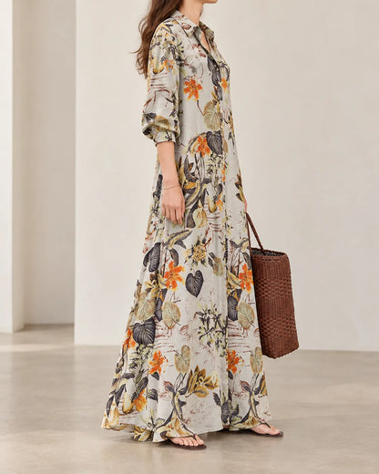 Elowen Floral Button-Front Maxi Dress