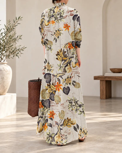Elowen Floral Button-Front Maxi Dress