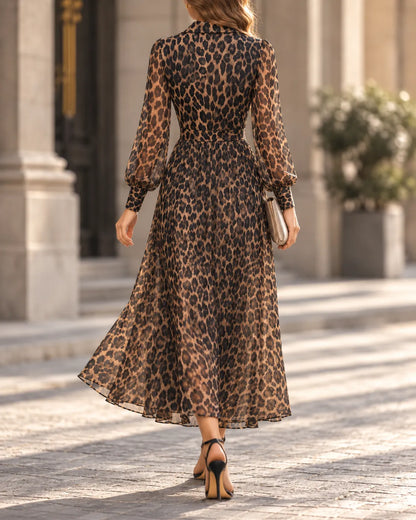 Vivienne Leopard Print Wrap Maxi Dress