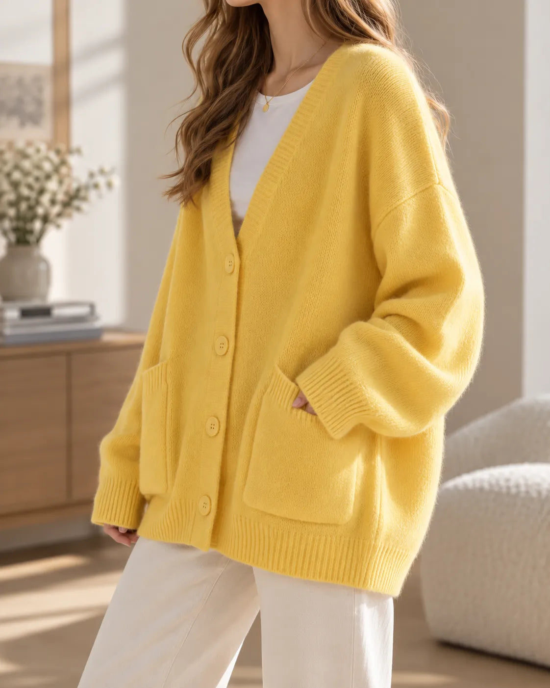 Evelyn Soft Knit Button-Front Cardigan