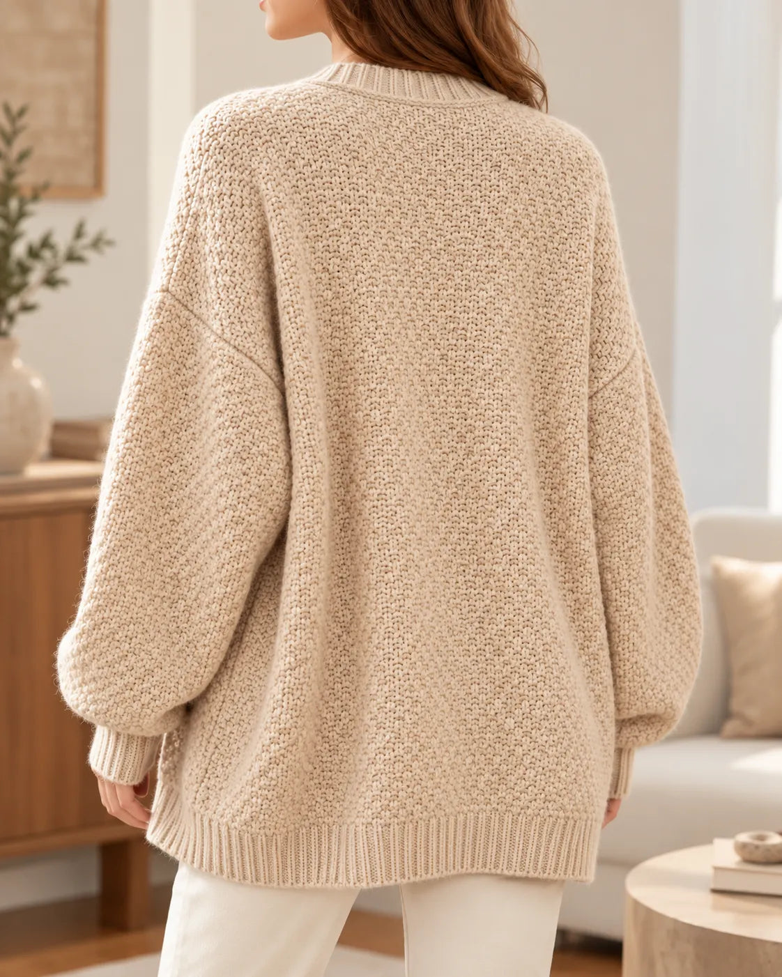 Clara Textured Knit Open-Front Cardigan