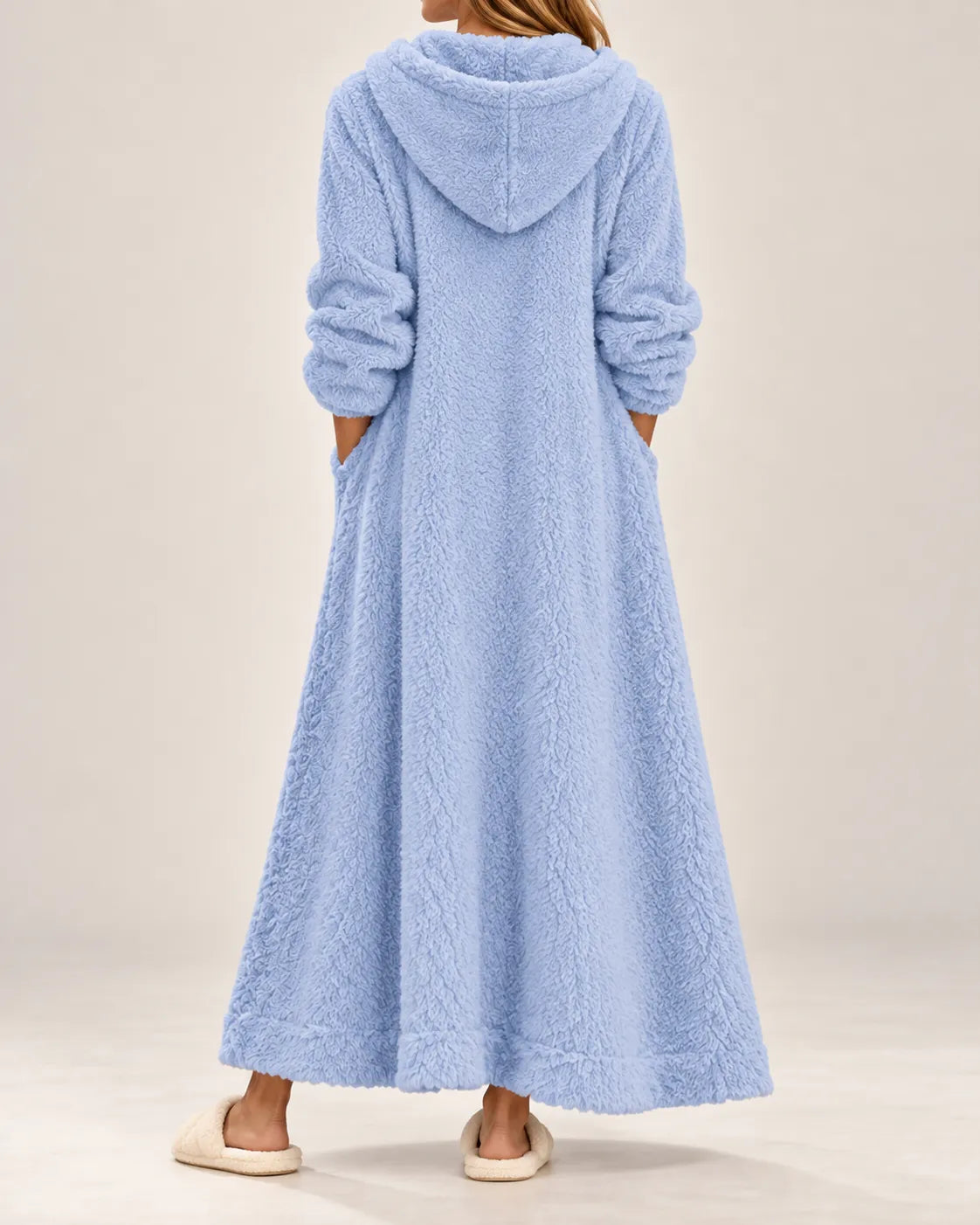 Amelie | Cozy Plush Hooded Maxi Dress
