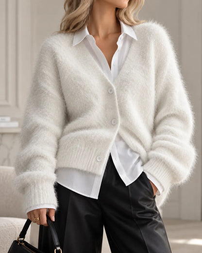 Celeste | Soft & Fluffy V-Neck Cardigan