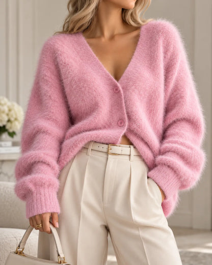 Celeste | Soft & Fluffy V-Neck Cardigan