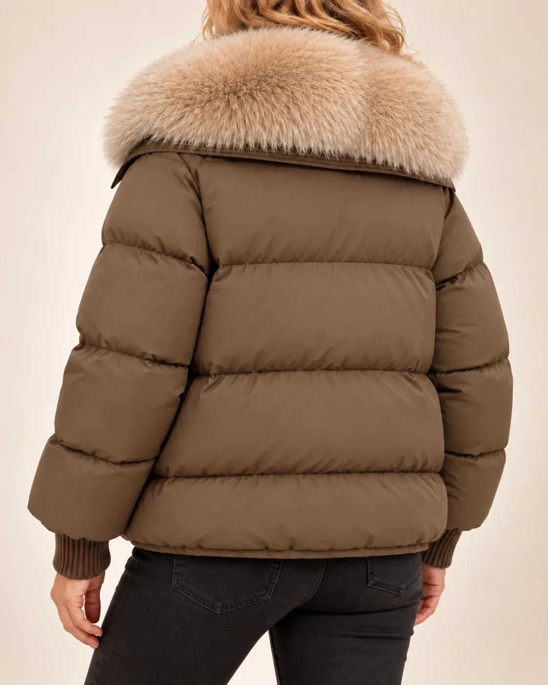 Marcella Plush-Collar Puffer Jacket