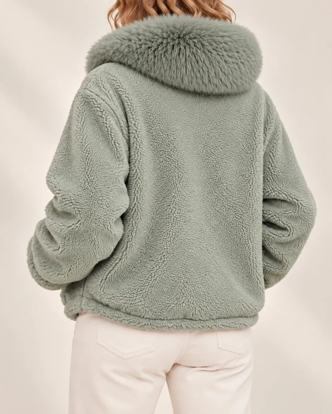 Elowen Plush-Texture Hooded Jacket