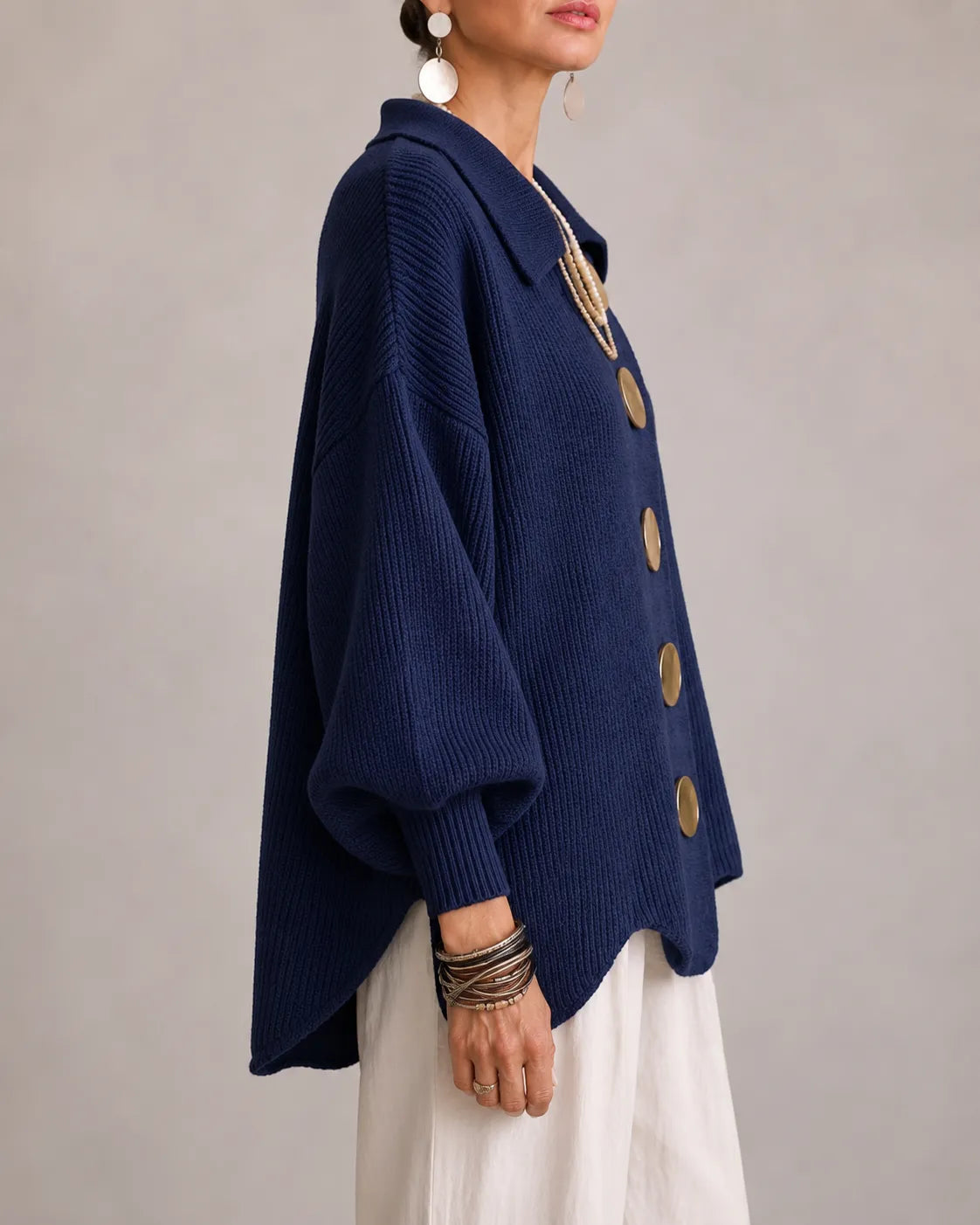 Elara | Oversized Button Knit Cardigan