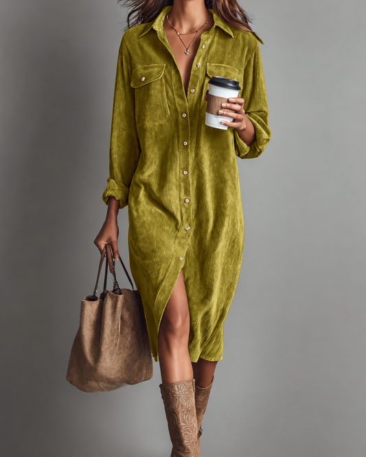 Estela | Midi Corduroy Dress