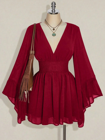 Elodie | Smocked Bell-Sleeve Blouse