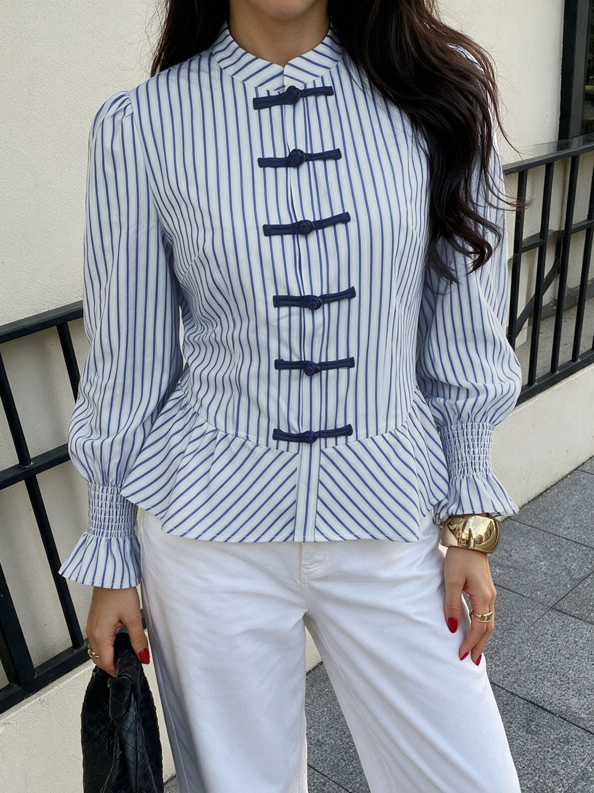 Juliette | Striped Peplum Blouse