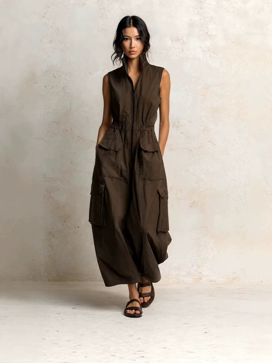 Camille Utility Zip-Front Jumpsuit