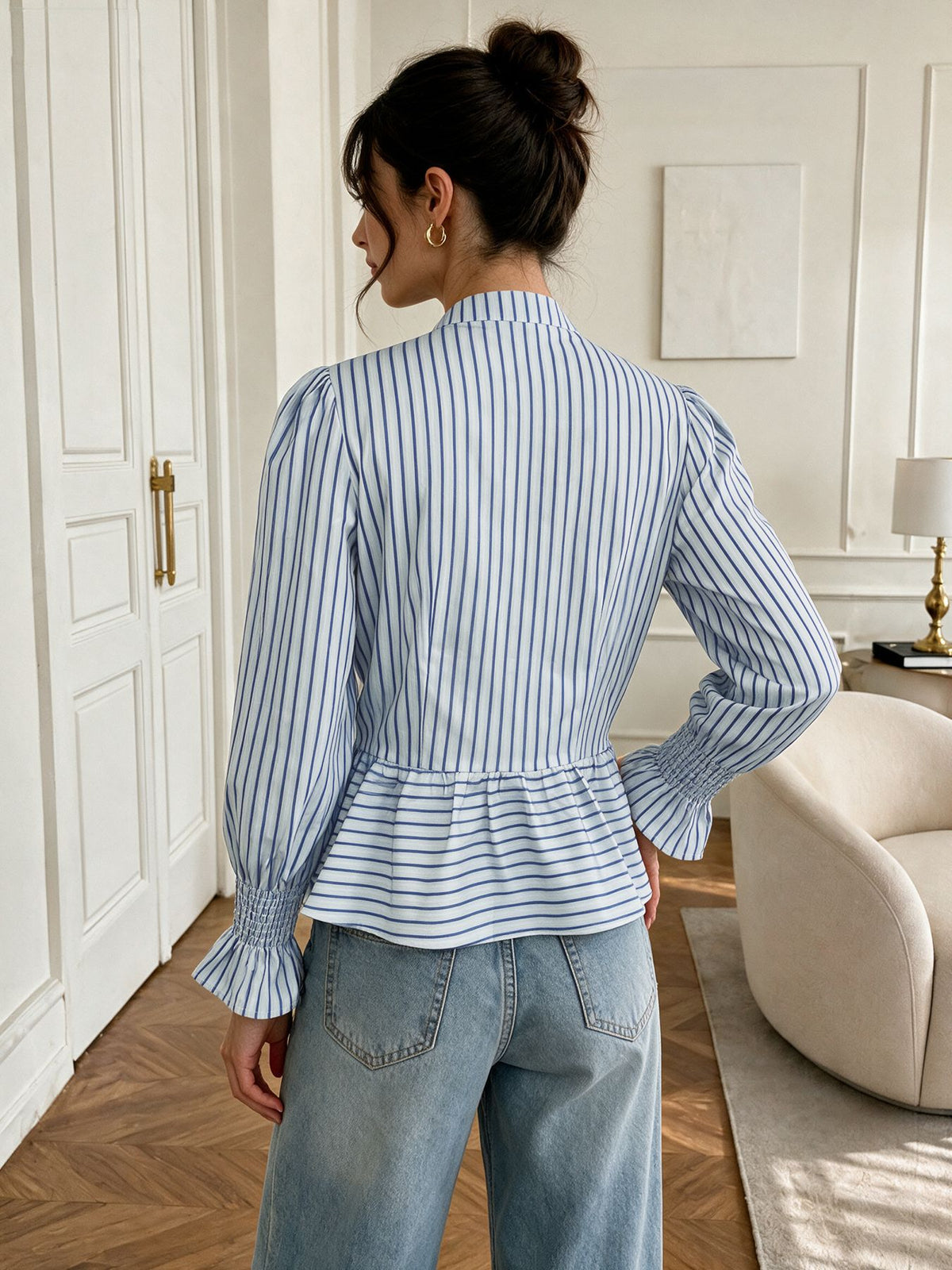 Juliette | Striped Peplum Blouse
