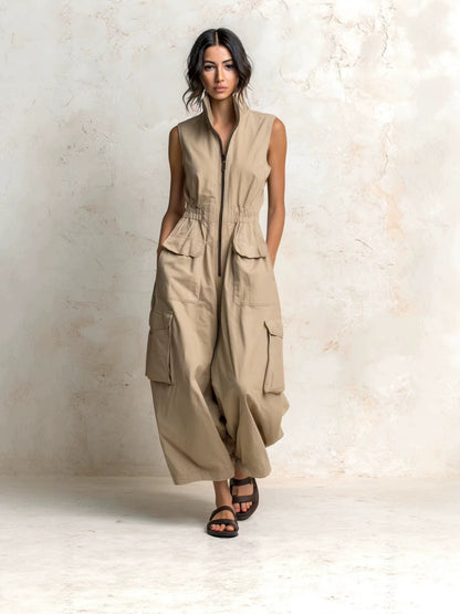 Camille Utility Zip-Front Jumpsuit