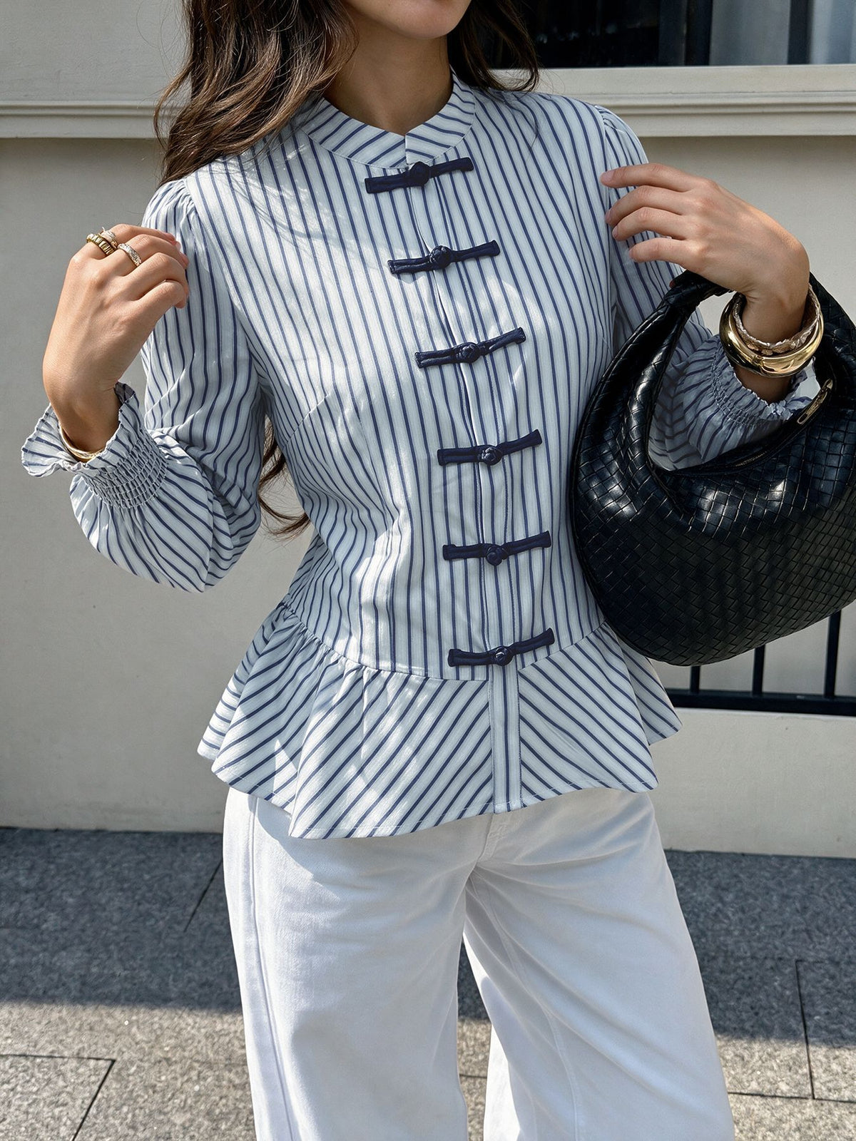 Juliette | Striped Peplum Blouse
