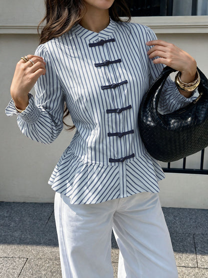 Juliette | Striped Peplum Blouse