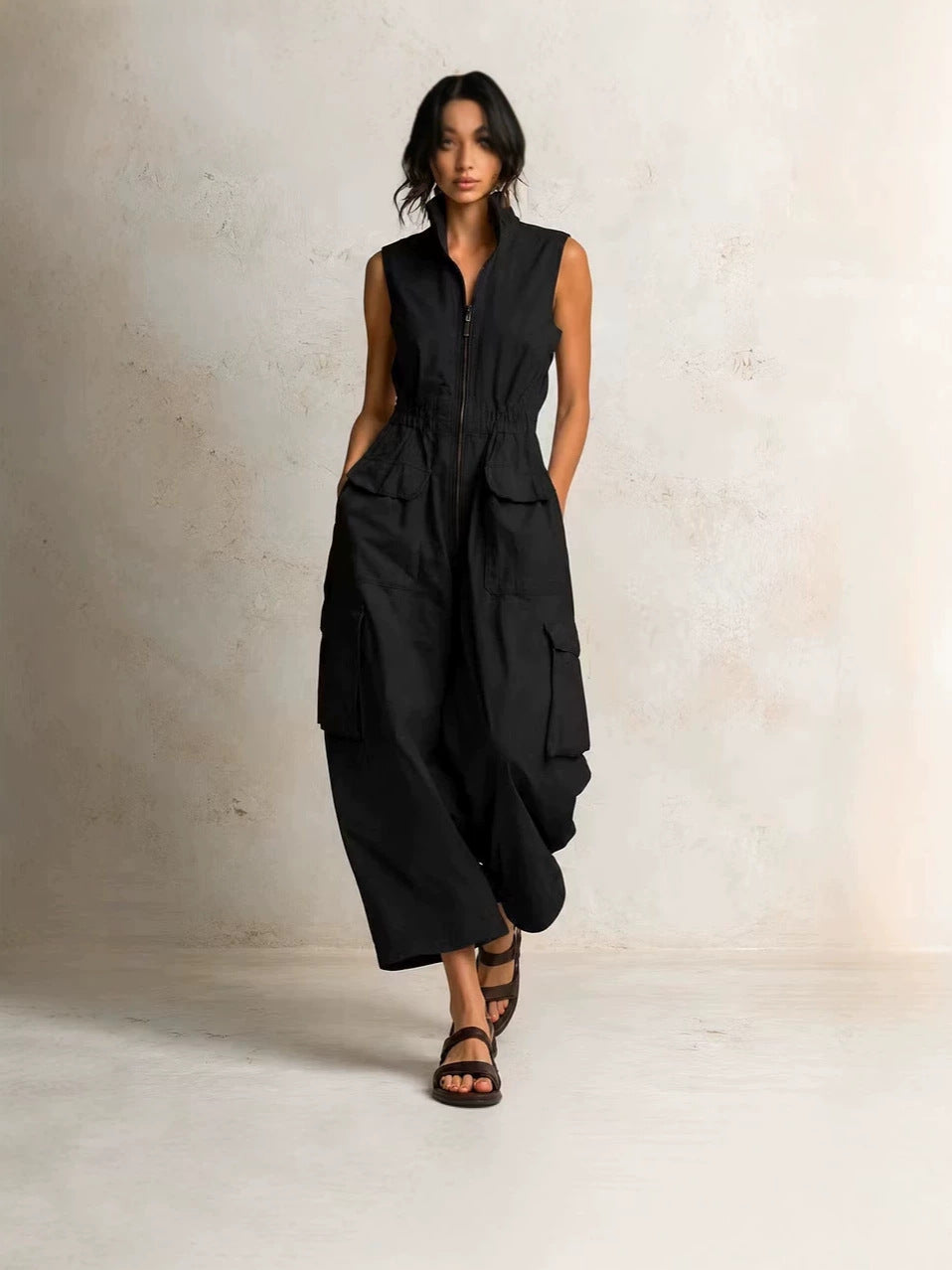 Camille Utility Zip-Front Jumpsuit