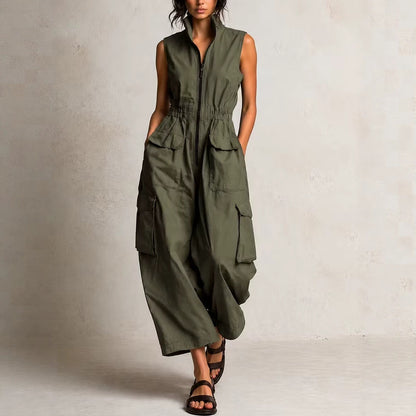 Camille Utility Zip-Front Jumpsuit