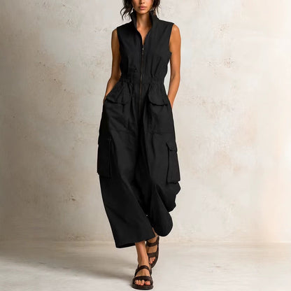 Camille Utility Zip-Front Jumpsuit