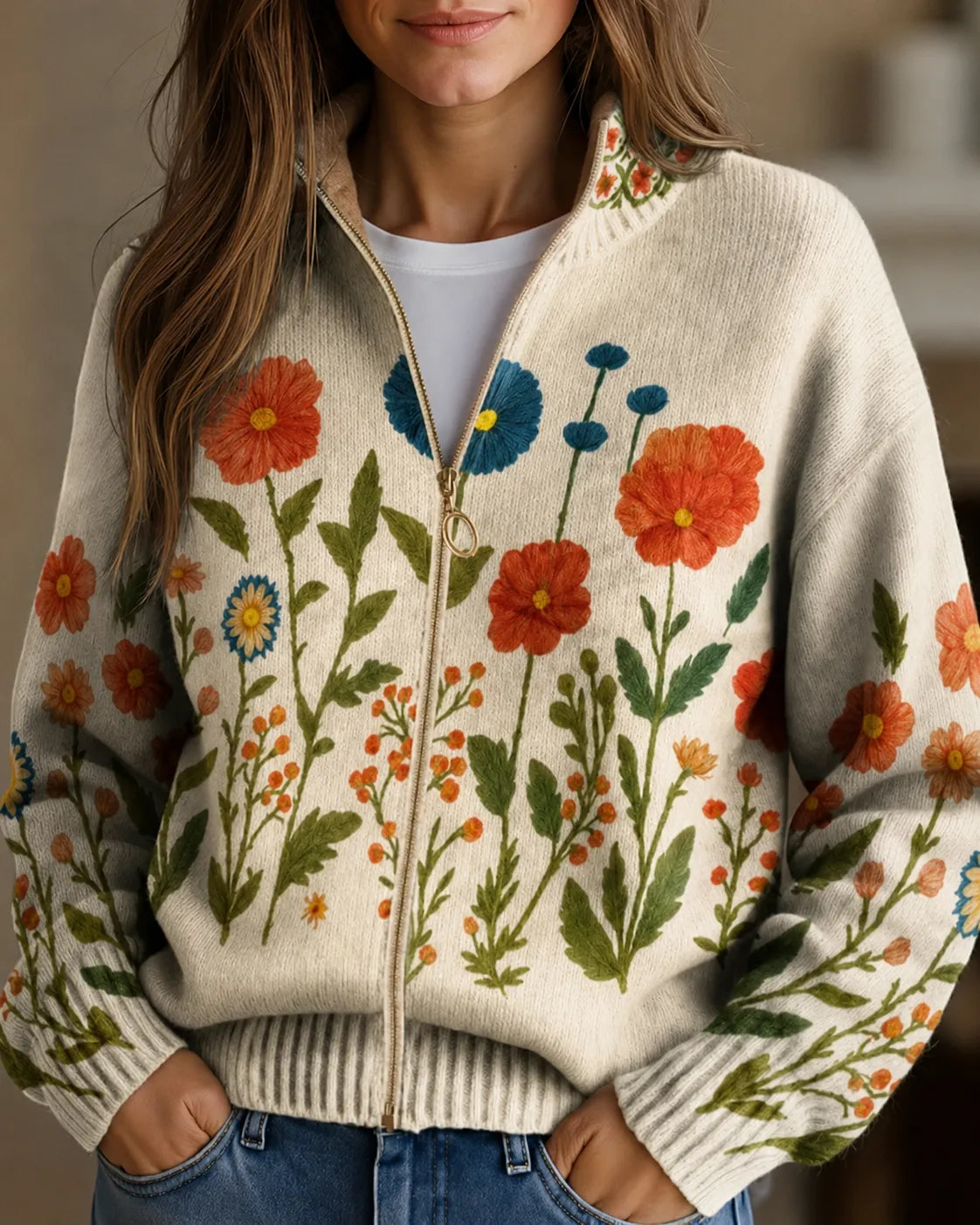 Meadow | Wildflower Full-Zip Cardigan
