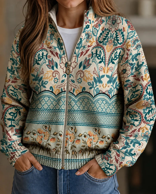 Adeline | Heritage Botanical Zip Cardigan