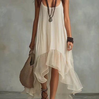 Amara | Sheer Ruffle Hem Maxi Dress