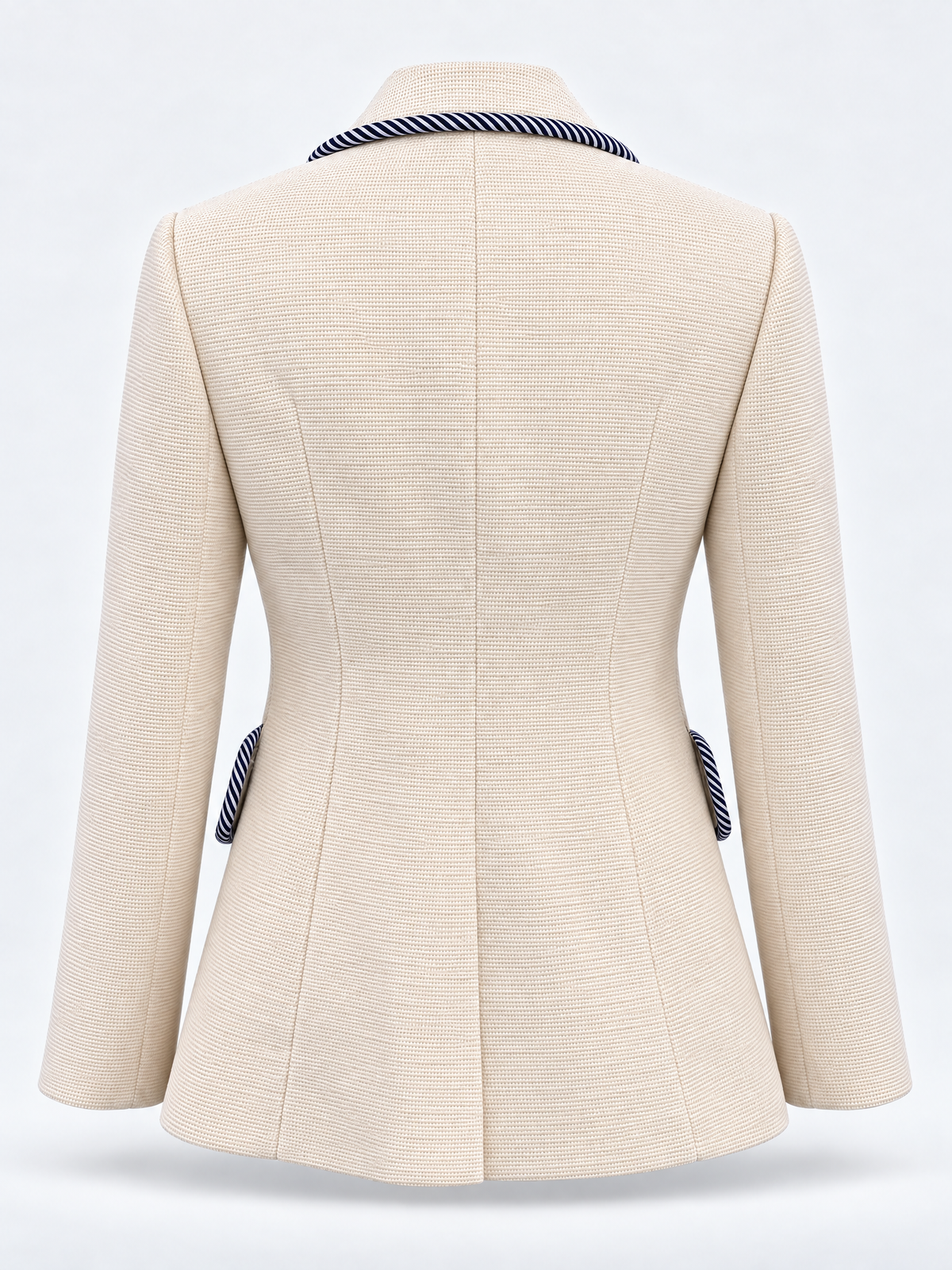 Quiet Luxe Gold Button Textured Blazer Coat