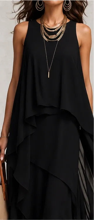 Serena | Layered Chiffon Maxi Dress