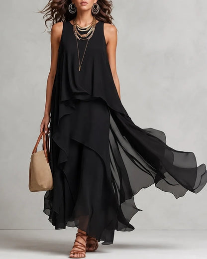 Serena | Layered Chiffon Maxi Dress