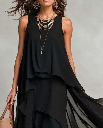 Serena | Layered Chiffon Maxi Dress
