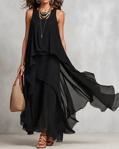 Serena | Layered Chiffon Maxi Dress
