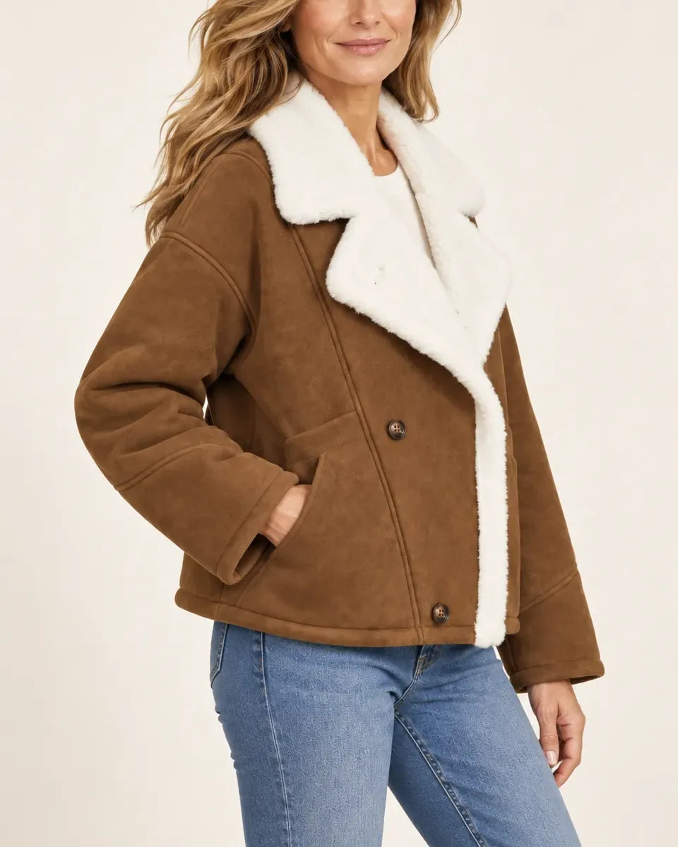 Rosalie Contrast-Collar Everyday Jacket